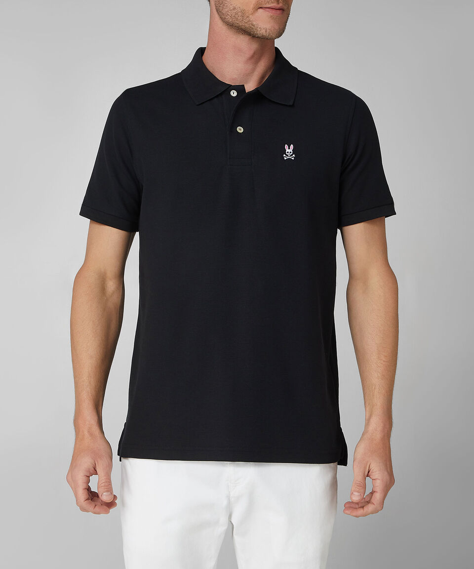 Psycho Bunny Playera Tipo Polo Negra Manga Corta Hombre