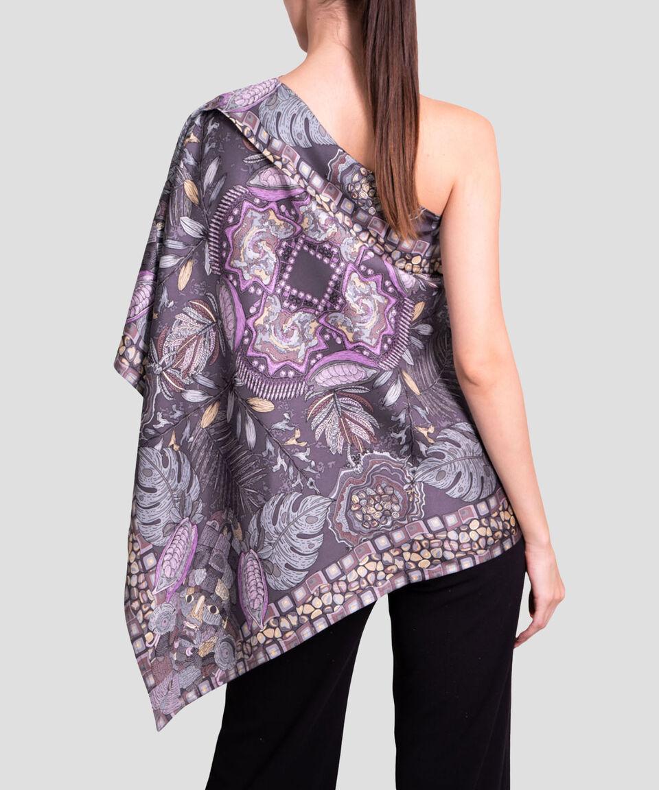 Pineda Covalin Poncho Estampado Máscara De Jade Mujer
