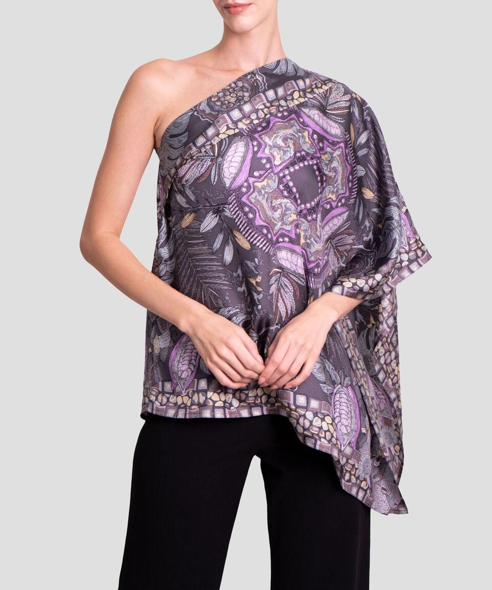 Pineda Covalin Poncho estampado Máscara de Jade Mujer