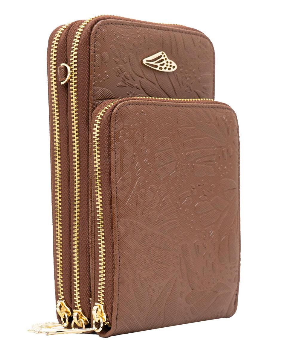 Pineda Covalin Porta Celular Grabado Con Mariposa Mujer