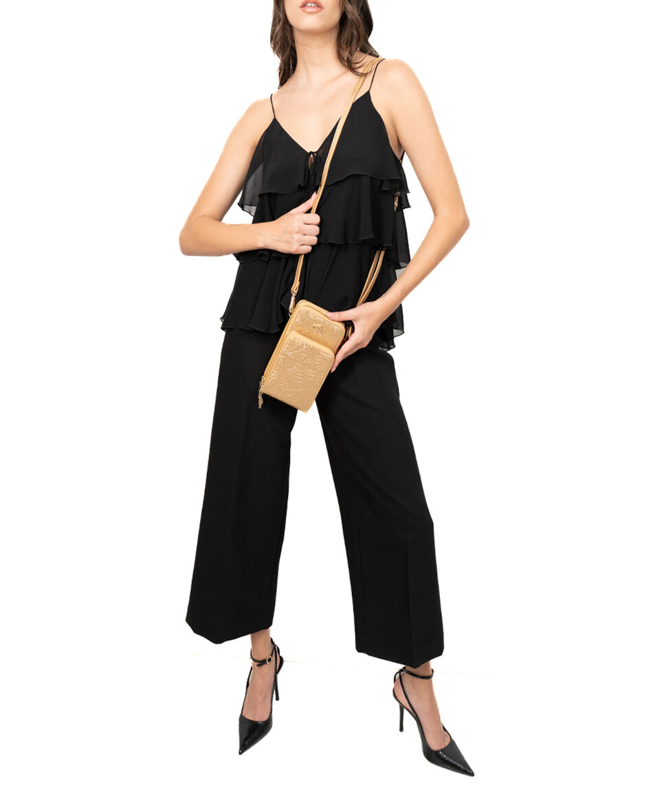 Pineda Covalin Porta Celular Grabado Con Mariposa Mujer