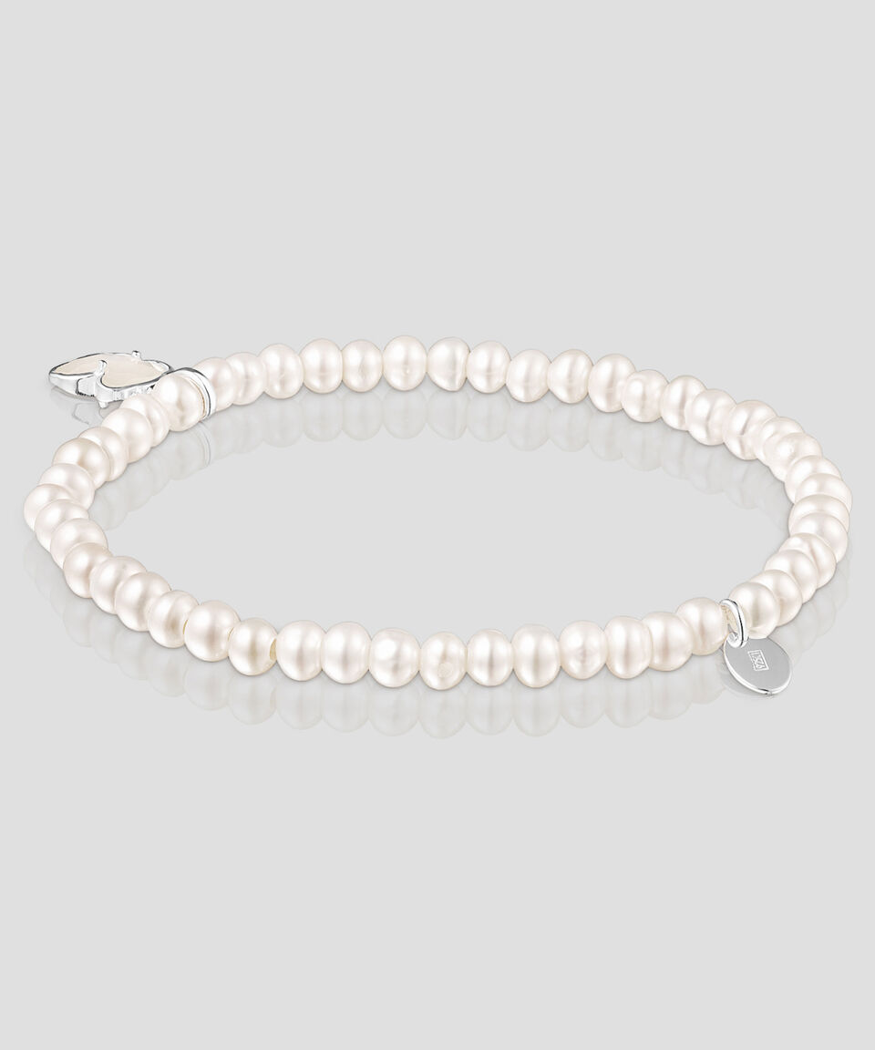 Tous Pulsera Elástica Blanca Con Perlas Icon Color Mujer