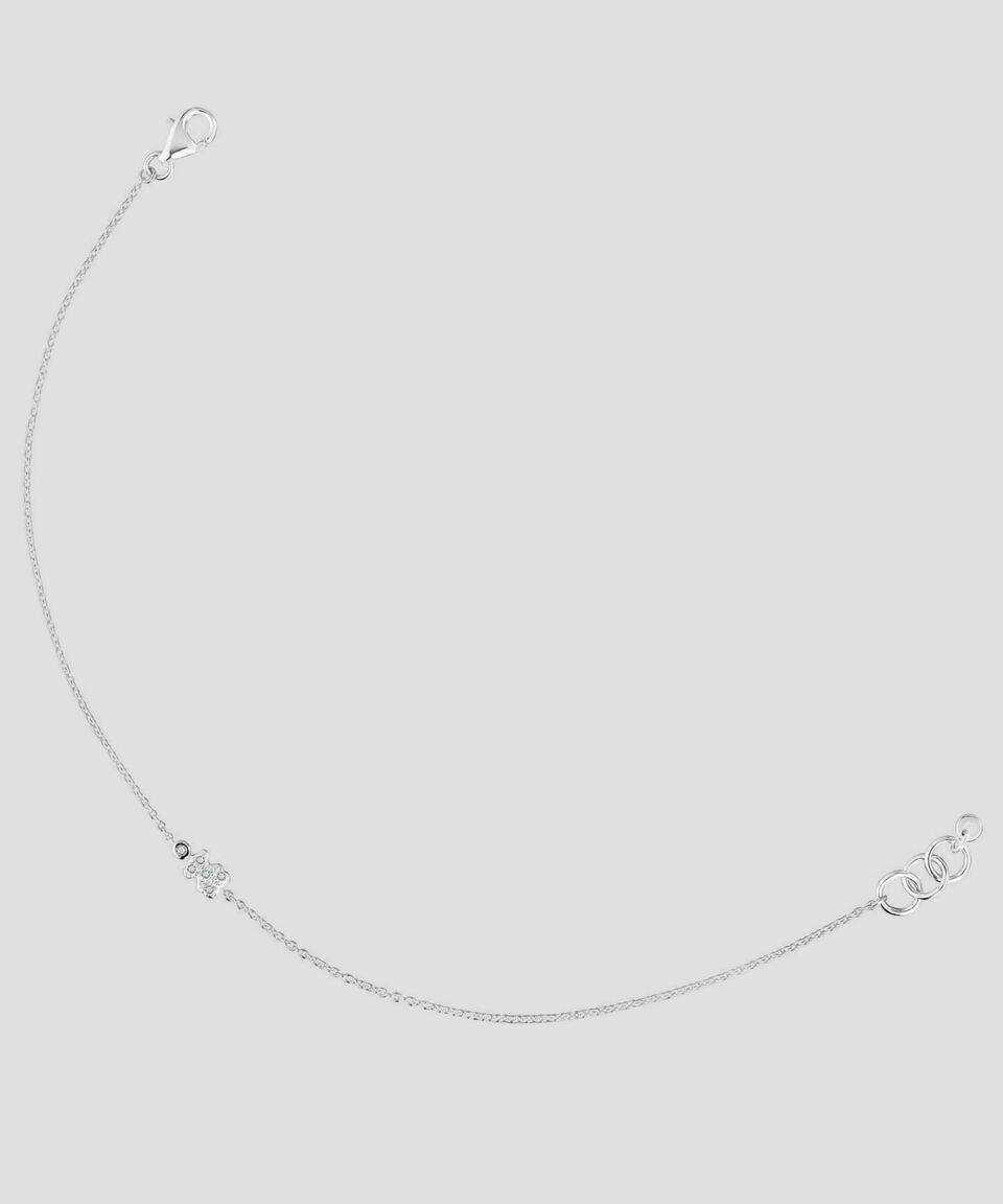 Tous Pulsera En Oro Blanco Con Oso Y Diamantes Grain Mujer