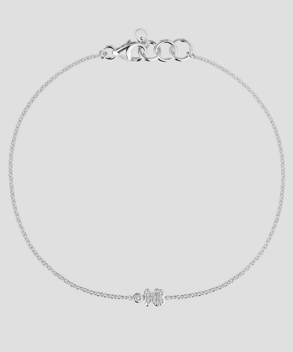 Tous Pulsera en oro blanco con oso y diamantes Grain Mujer