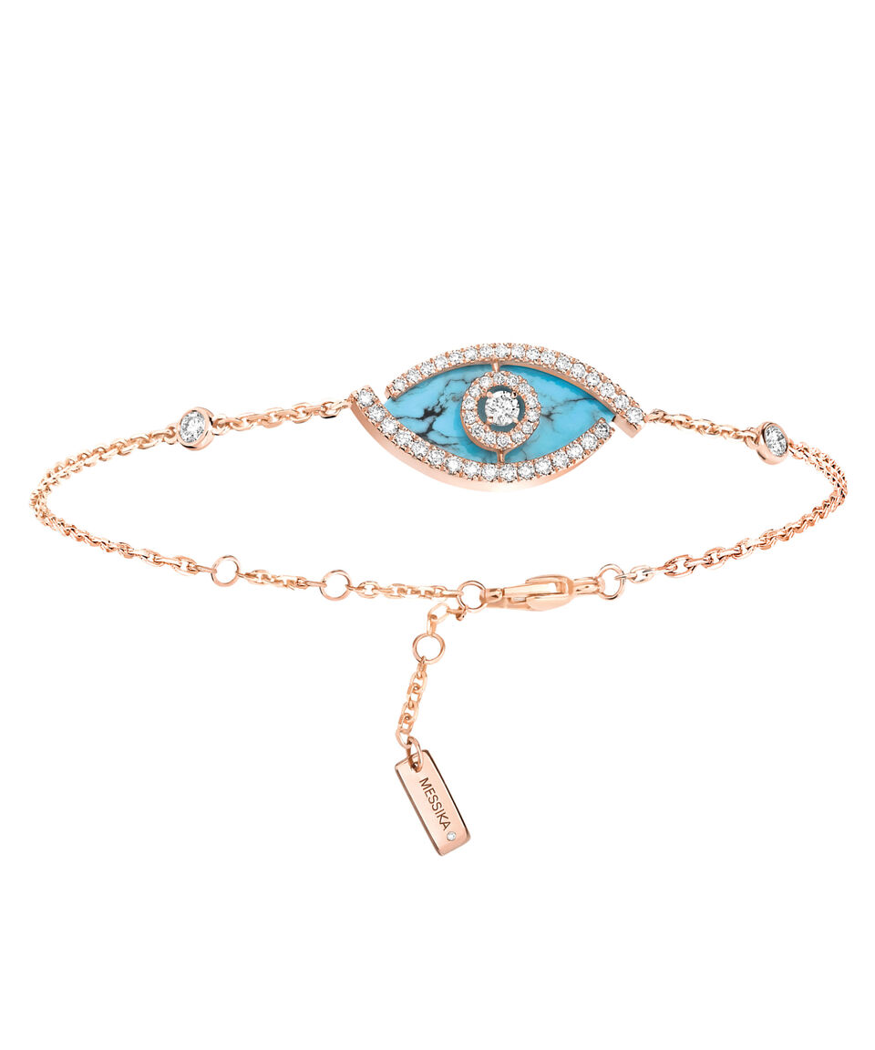 Messika Pulsera Lucky Eye con turquesa en oro rosa de 18 Kilates Mujer