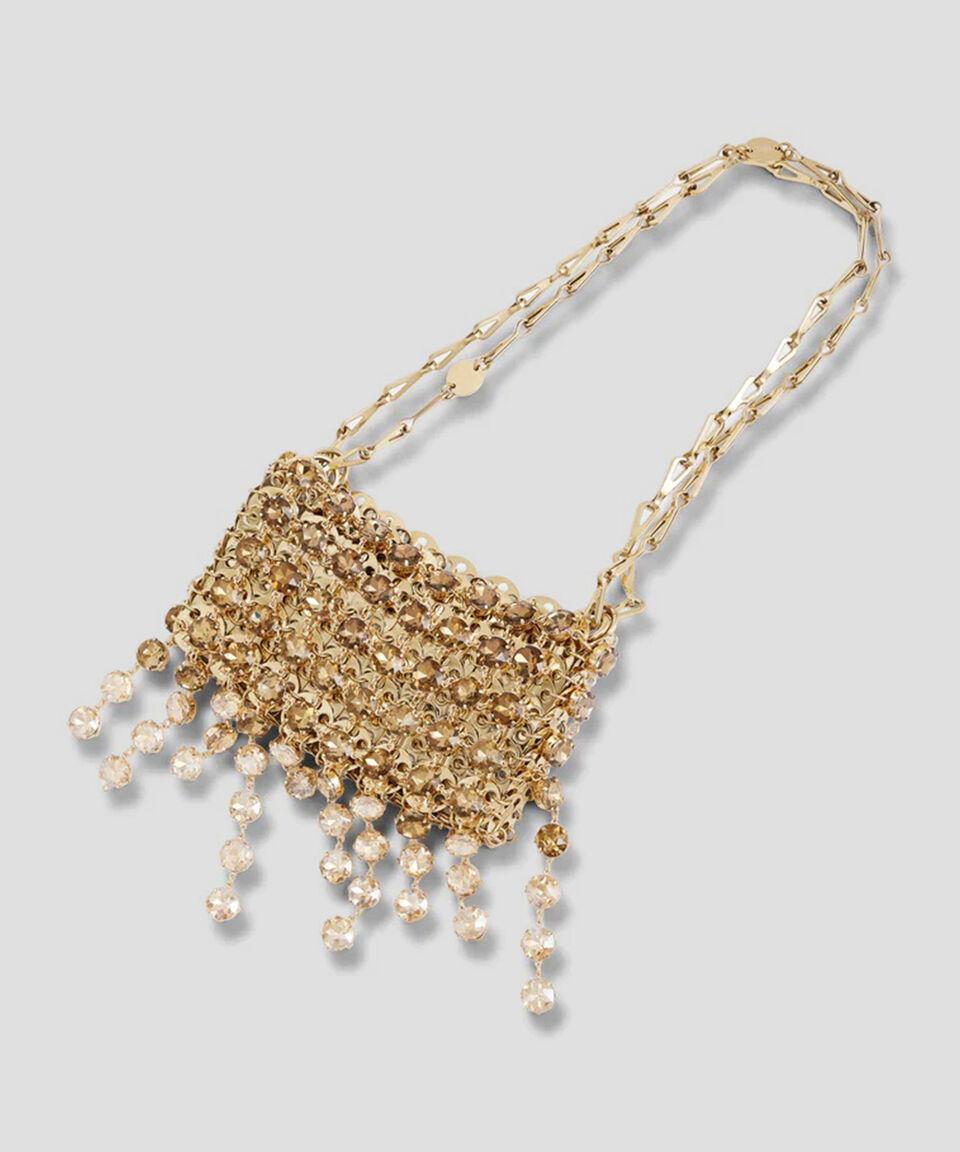 Rabanne Bolsa Shoulder Gold Con Pedrería Mujer