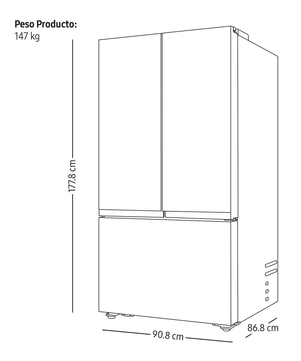 Samsung Refrigerador French Door 31.5 P3 Bespoke Blanco