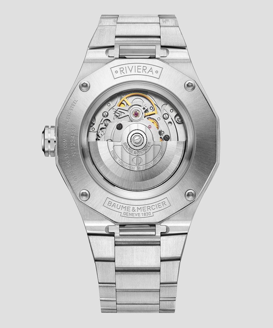 Baume & Mercier Reloj Para Hombre Riviera Casual Plateado