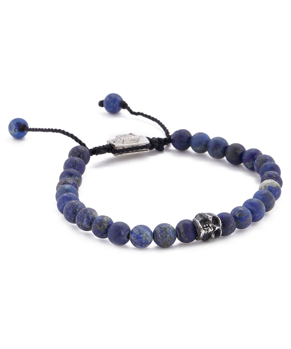 Rock & Jewel Pulsera One Skull Lapislázuli Hombre