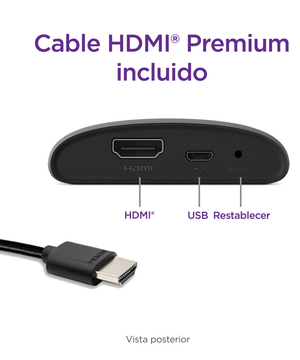 Roku Roku Express HD Dispositivo De Streaming Con Control Remoto Sencillo