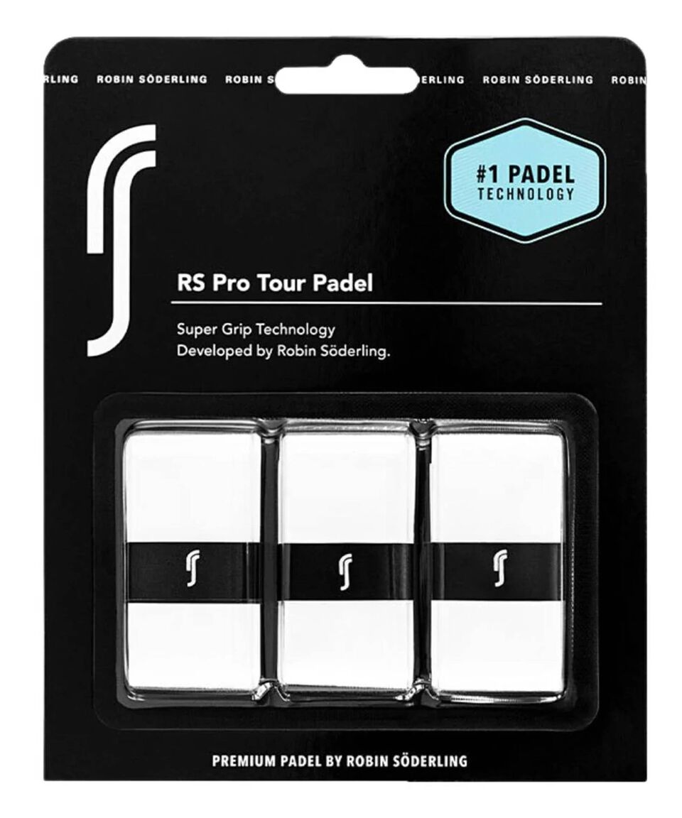 RS Padel Set 3 piezas Overgrip para raqueta Blanco