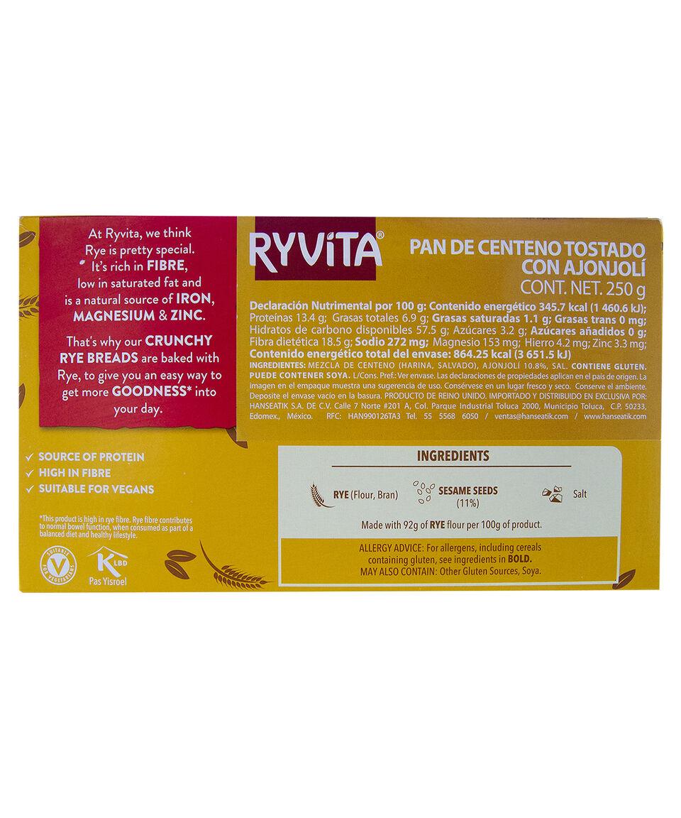 Ryvita Pan Crujiente De Centeno Con Ajonjolí 250 G