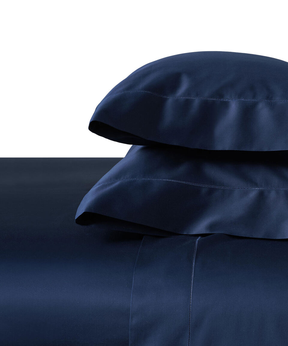 Ralph Lauren Home Collection Sábana De Cajón King Size En Algodón Sateen Azul Marino