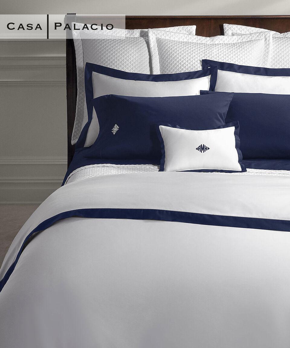 Ralph Lauren Home Collection Sábana de cajón King Size en algodón Sateen azul marino