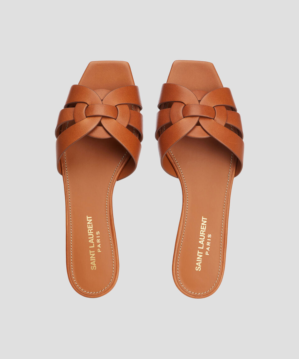 Saint Laurent Paris Sandalias Con Tacón Bajo Mujer