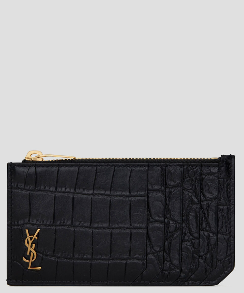 Saint Laurent Paris Tarjetero en piel Mujer