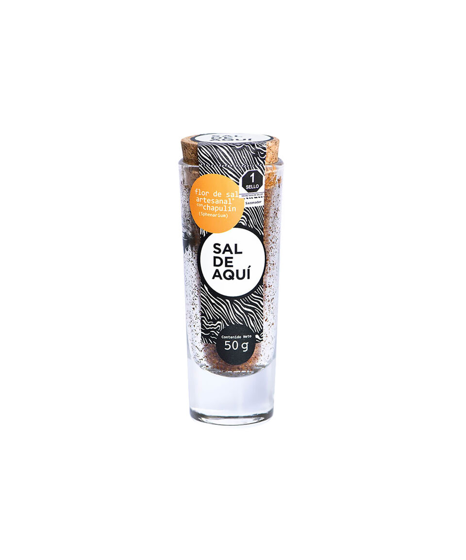 Sal de Aquí Flor de sal con chapulín 50 g