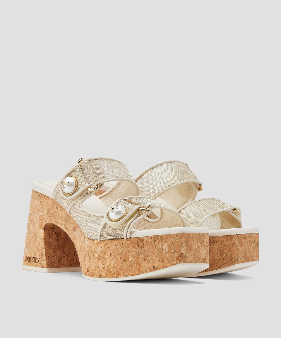 Jimmy Choo Sandalias con tacón alto ancho y plataforma Fayence Mujer