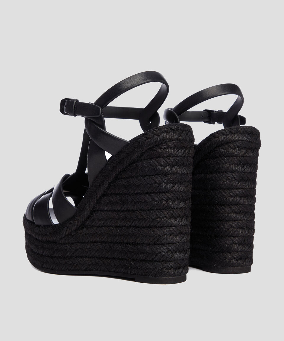 Saint Laurent Paris Sandalias Con Tacón Alto De Cuña Mujer