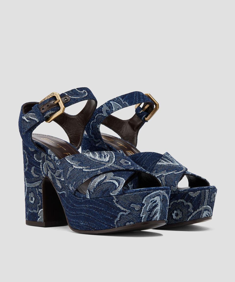 Etro Sandalias Con Tacón Alto De Media Luna Y Plataforma Mujer