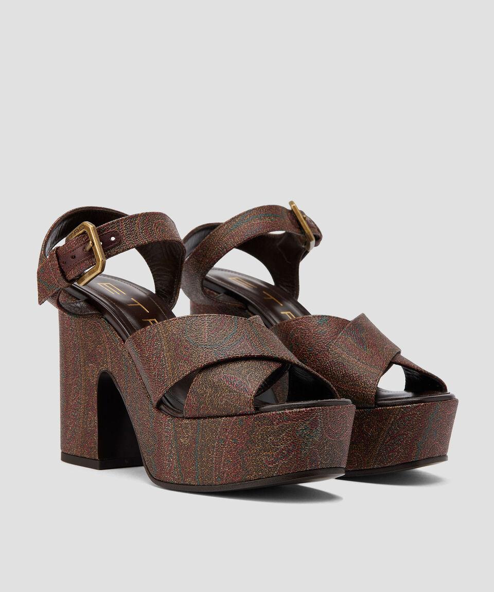 Etro Sandalias Con Tacón Alto De Media Luna Y Plataforma Mujer