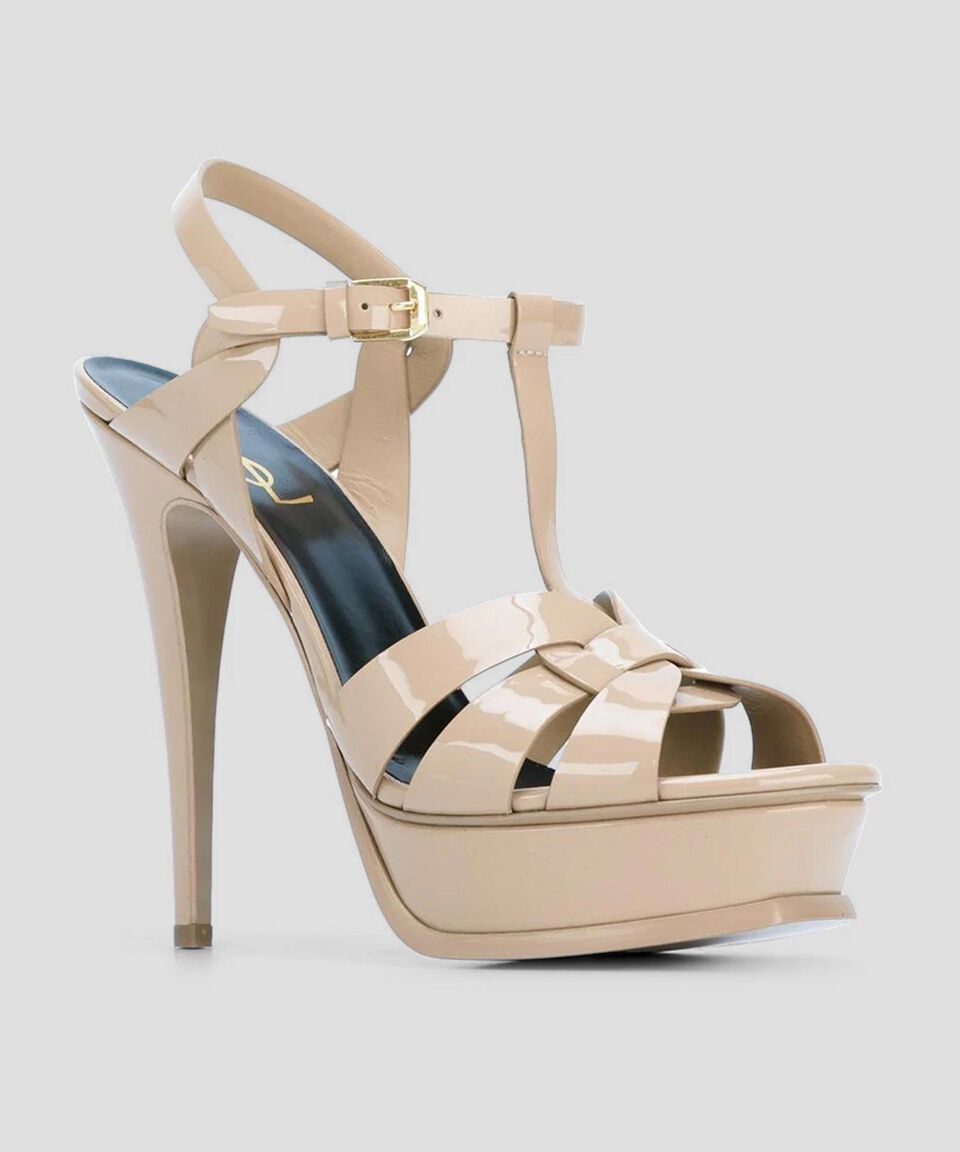 Saint Laurent Paris Sandalias Con Tacón Alto Y Plataforma Mujer