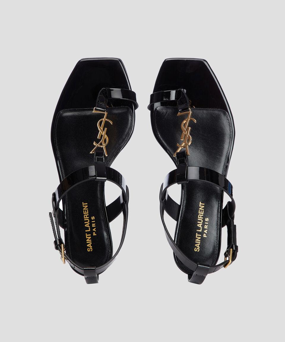 Saint Laurent Paris Sandalias Con Tacón Bajo Tipo Pata De Gallo Mujer