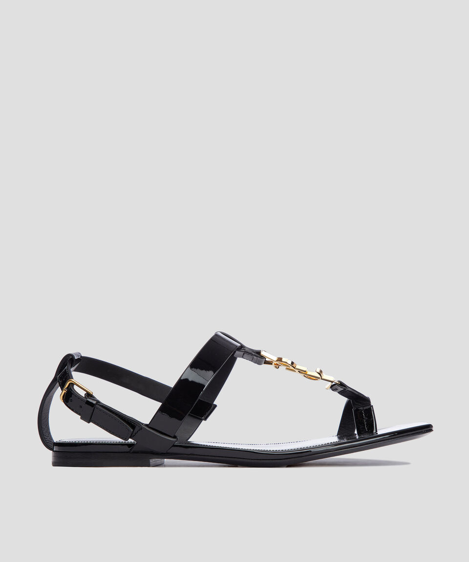 Saint Laurent Paris Sandalias con tacón bajo tipo pata de gallo Mujer