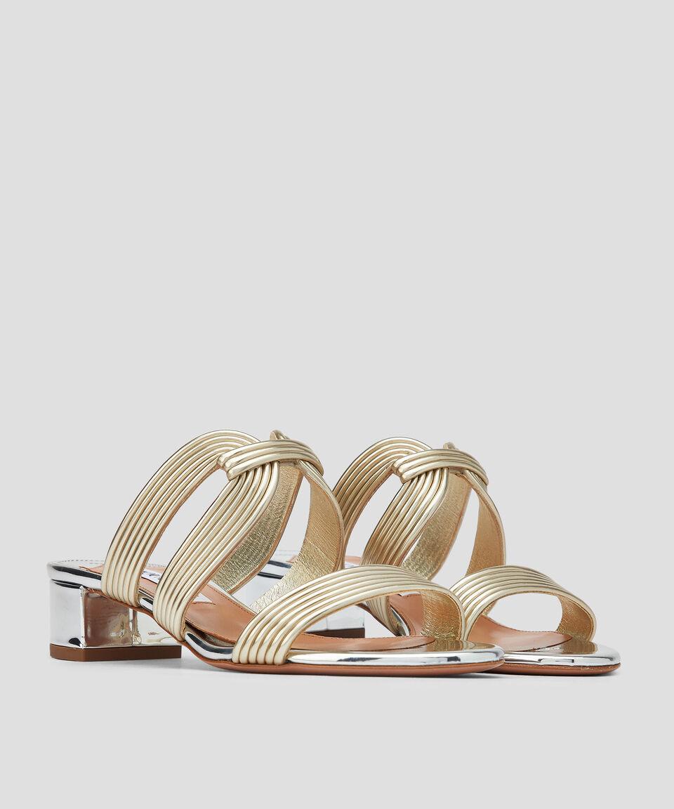 Aquazzura Sandalias De Tacón Bajo Ancho Esencia Mujer