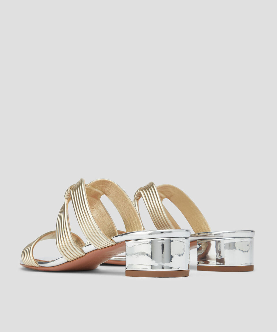 Aquazzura Sandalias De Tacón Bajo Ancho Esencia Mujer