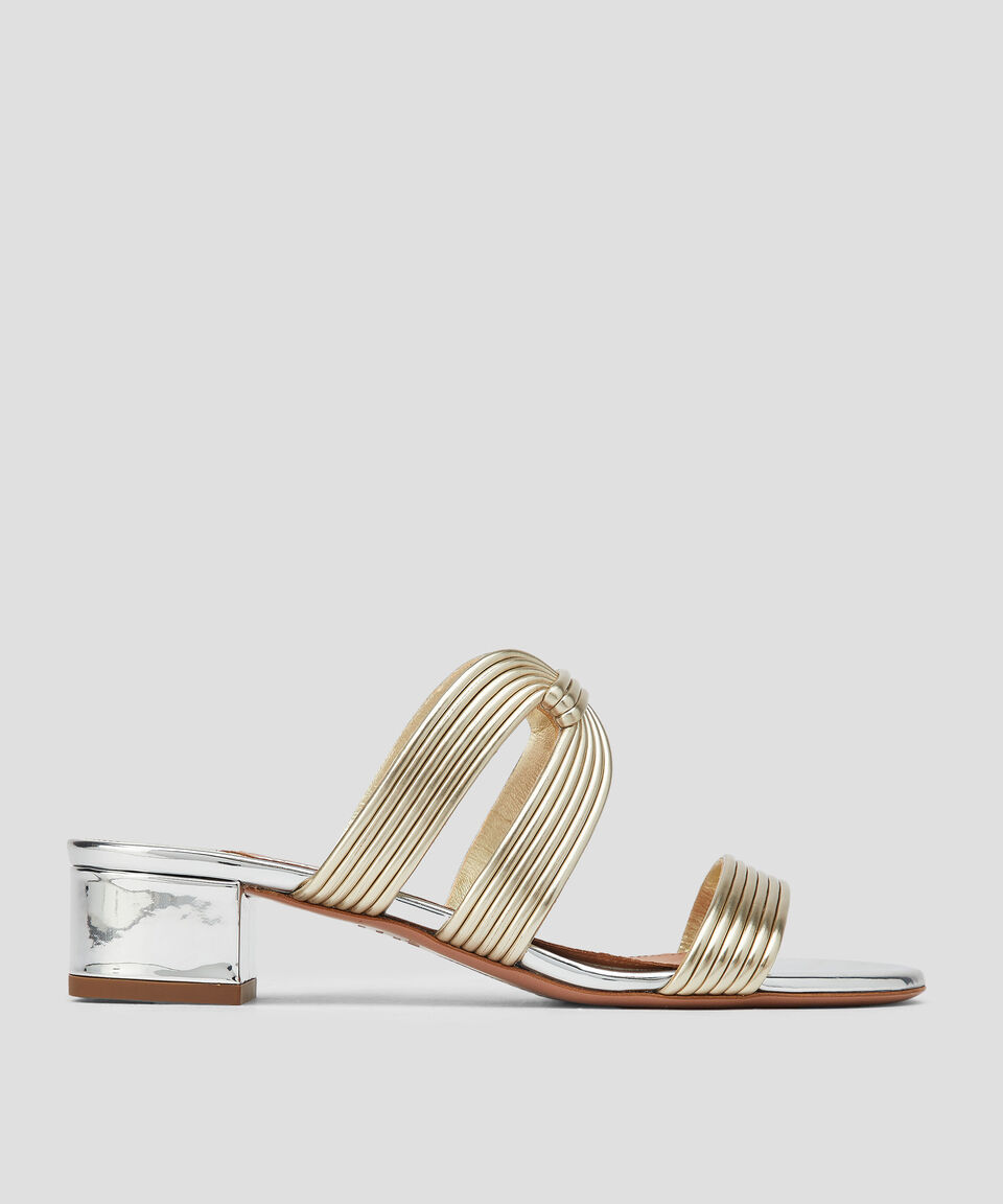 Aquazzura Sandalias De Tacón Bajo Ancho Esencia Mujer