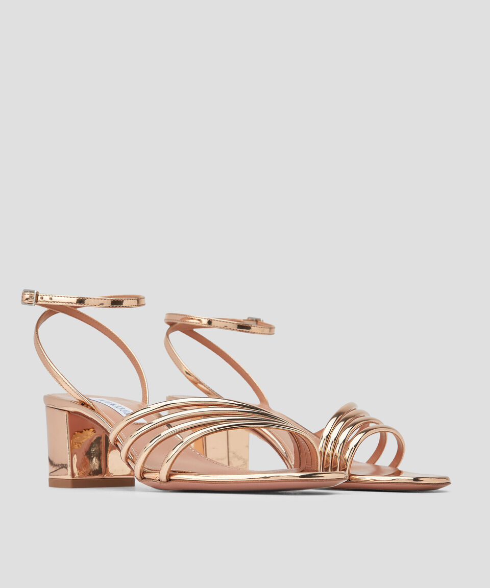 Aquazzura Sandalias De Tacón Mediano Ancho Latour Mujer