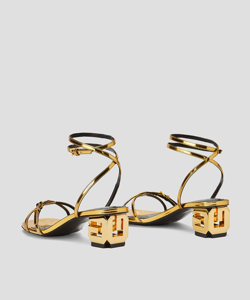 Givenchy Sandalias De Tacón Mediano Cuadrado G Cube Strap En Piel Mujer