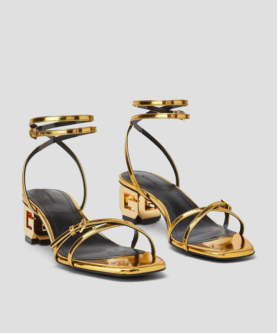 Givenchy Sandalias De Tacón Mediano Cuadrado G Cube Strap En Piel Mujer