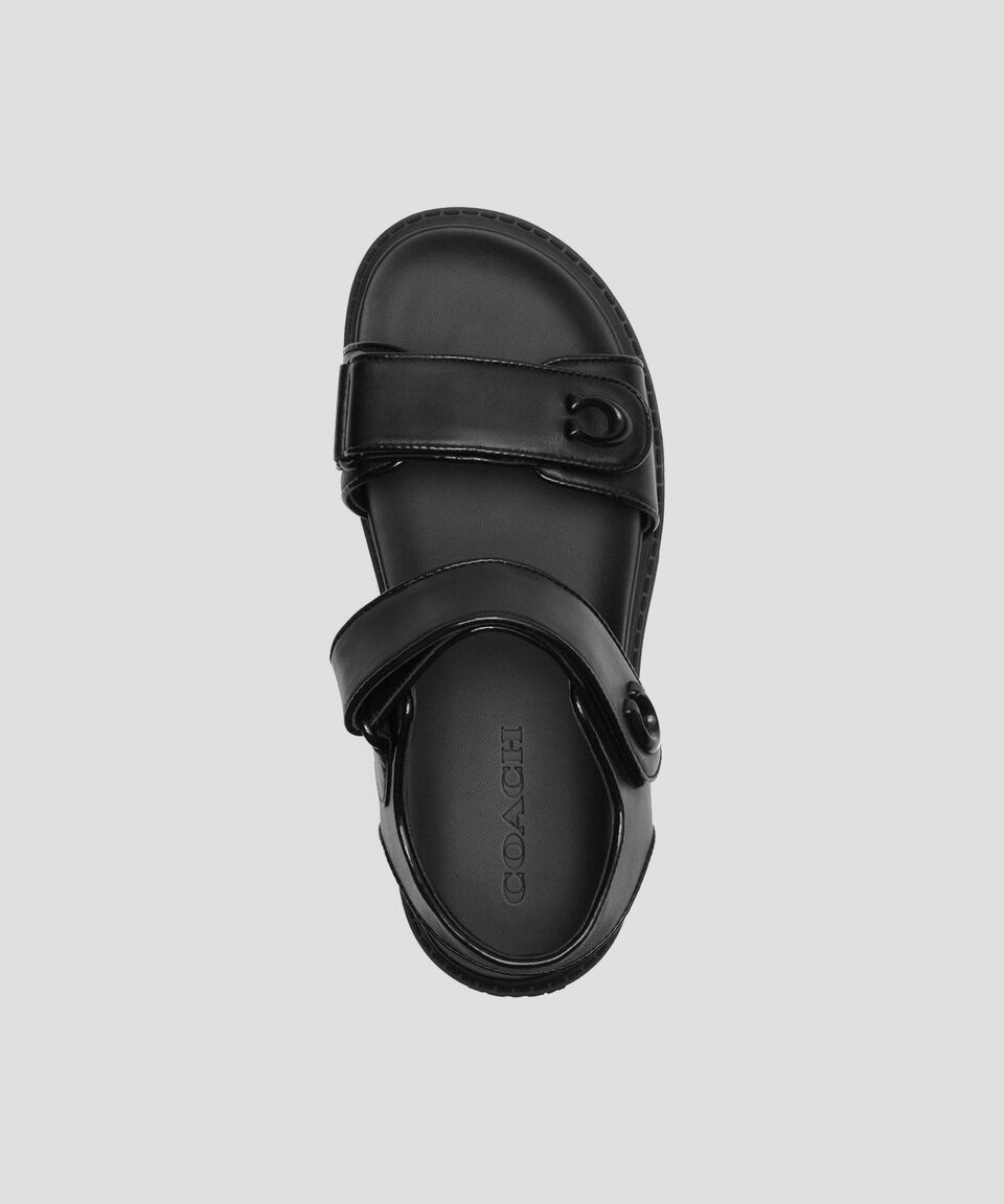 Coach Sandalias Planas En Piel Con Textura Brynn Mujer