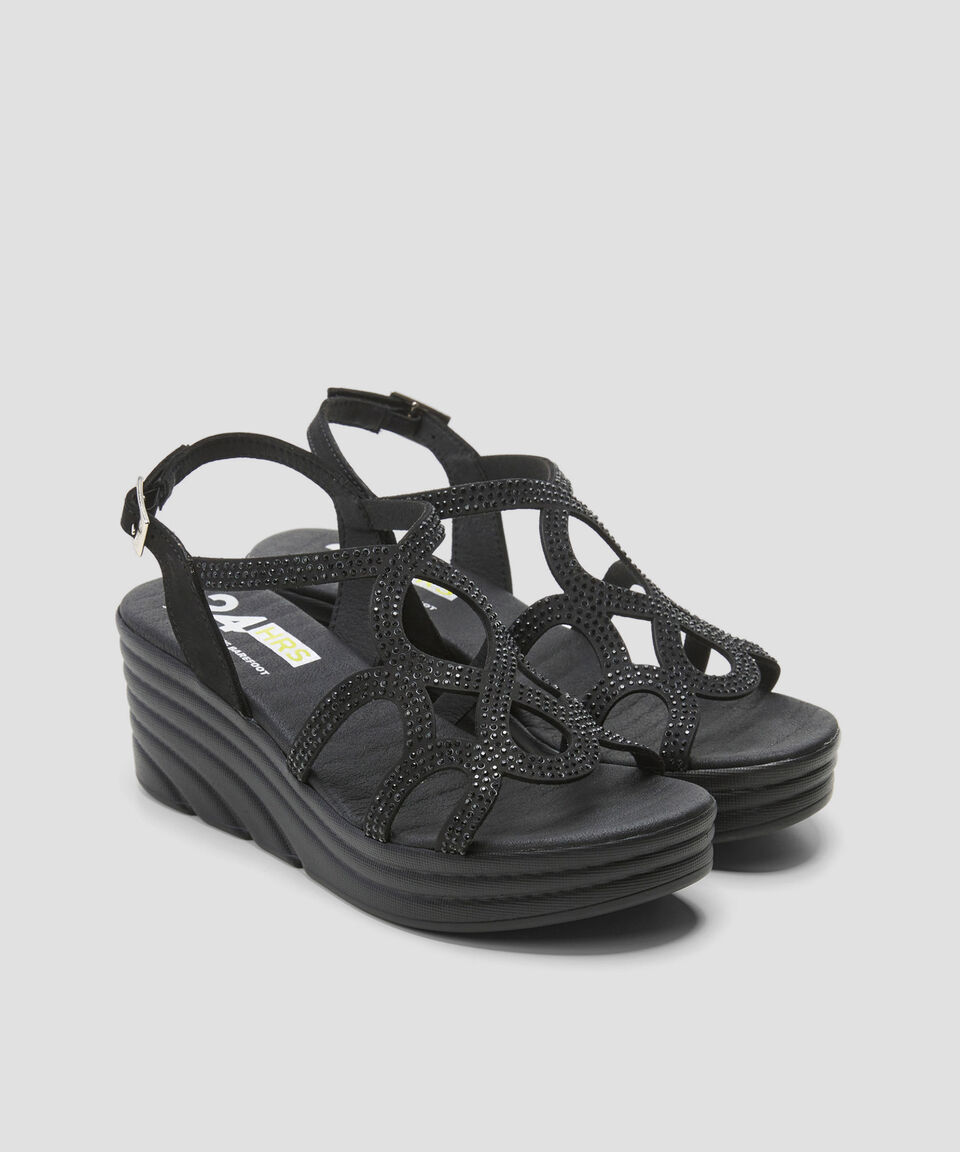24 Hrs Sandalias Slingback Con Tacón Medio De Cuña Mujer