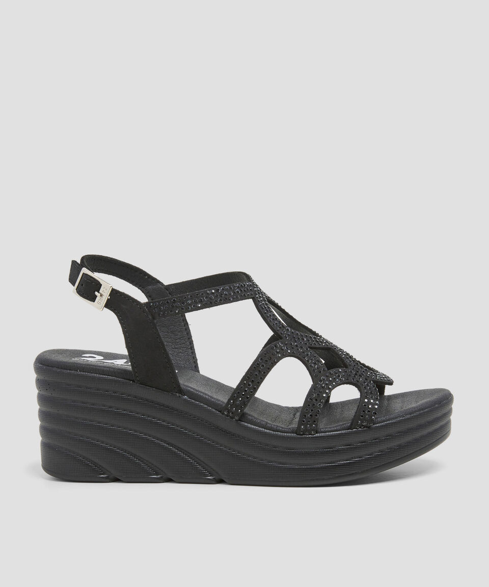 24 Hrs Sandalias Slingback con tacón medio de cuña Mujer