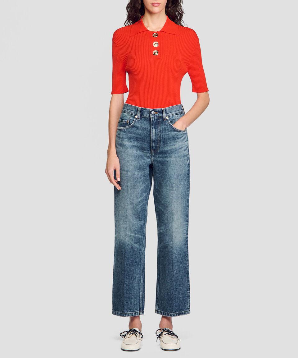 Sandro Playera Tipo Polo De Manga Corta Mujer