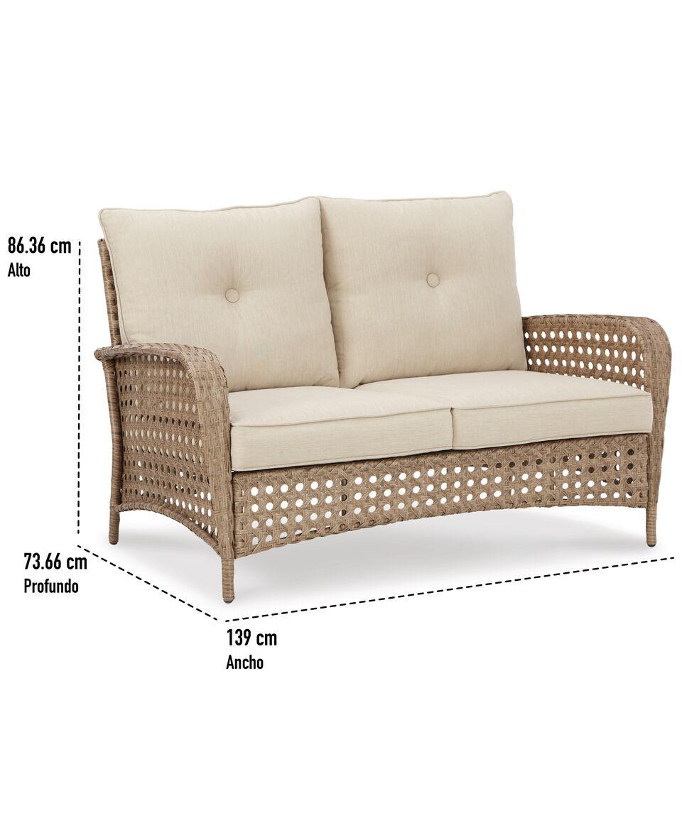 Ashley Set De Loveseat Y Mesa De Centro Para Exteriores Blake En Resina Driftwood