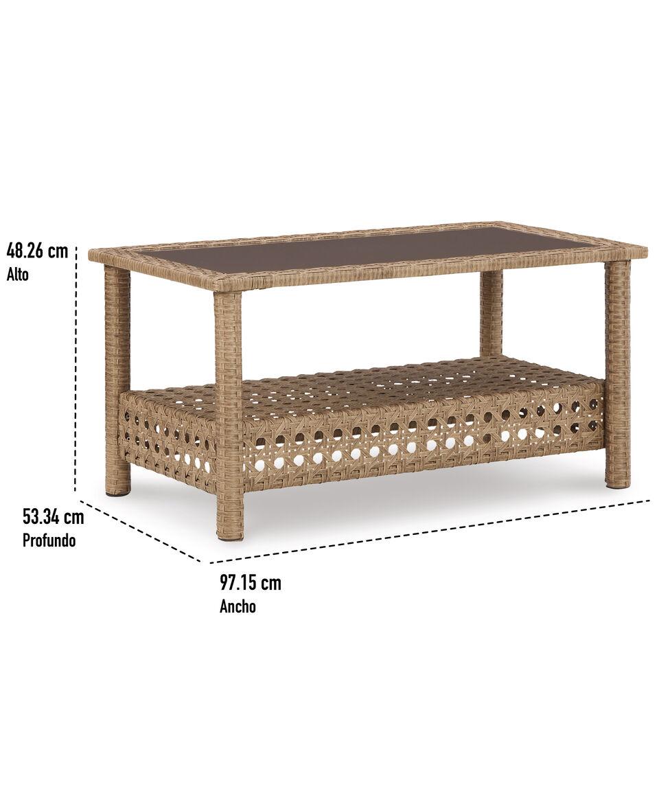 Ashley Set De Loveseat Y Mesa De Centro Para Exteriores Blake En Resina Driftwood