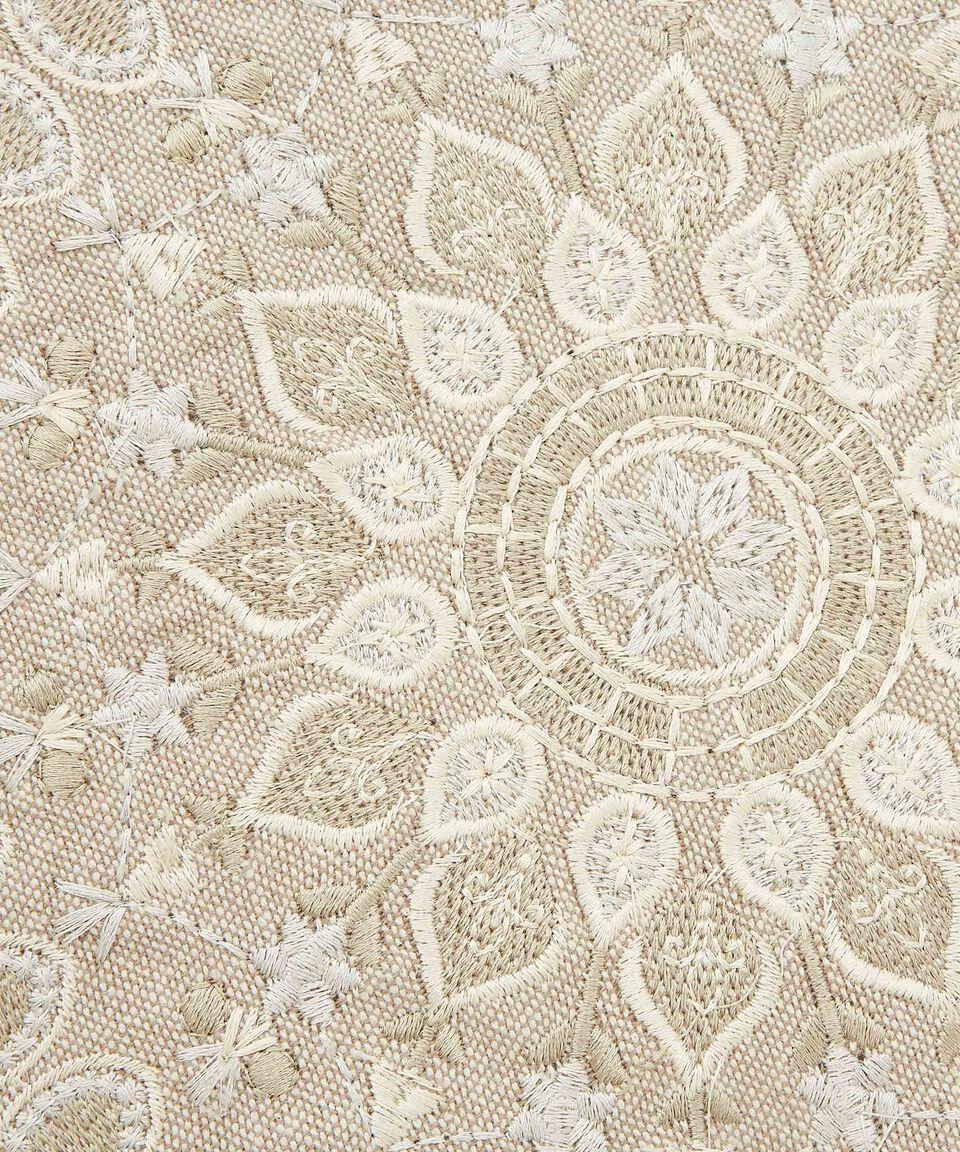 Shree Balajee Cojín Decorativo Bordado Beige