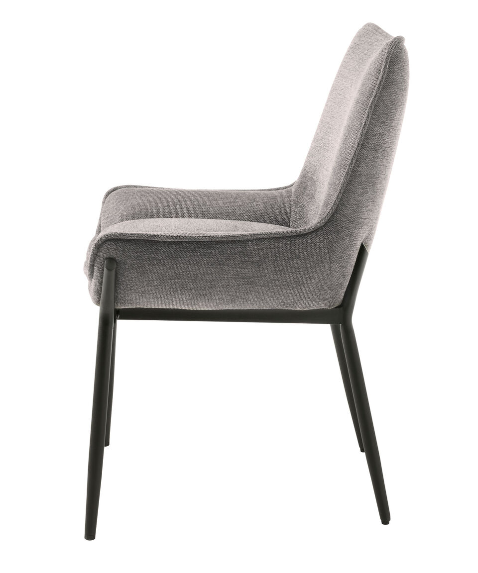 Unique Furniture Silla Calgary En Tela Spuma Metal Gris Claro