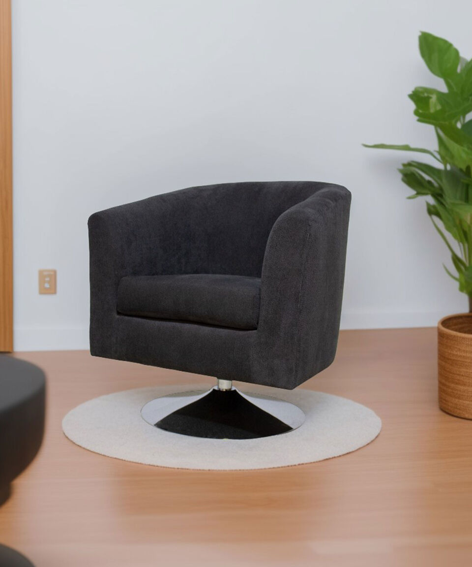 Salotti Sillón Italian Giratorio Base Cromada Ebony