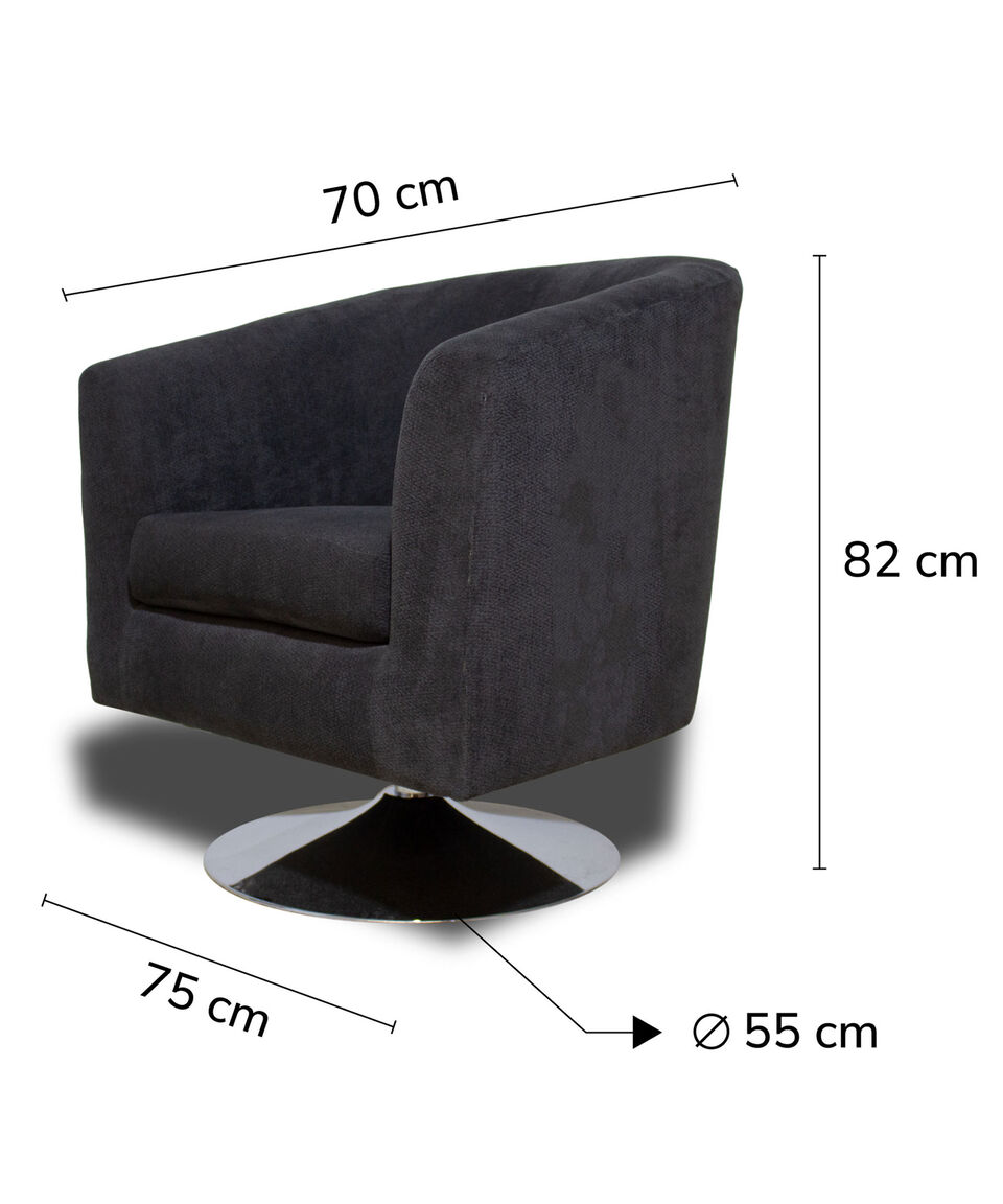 Salotti Sillón Italian Giratorio Base Cromada Ebony