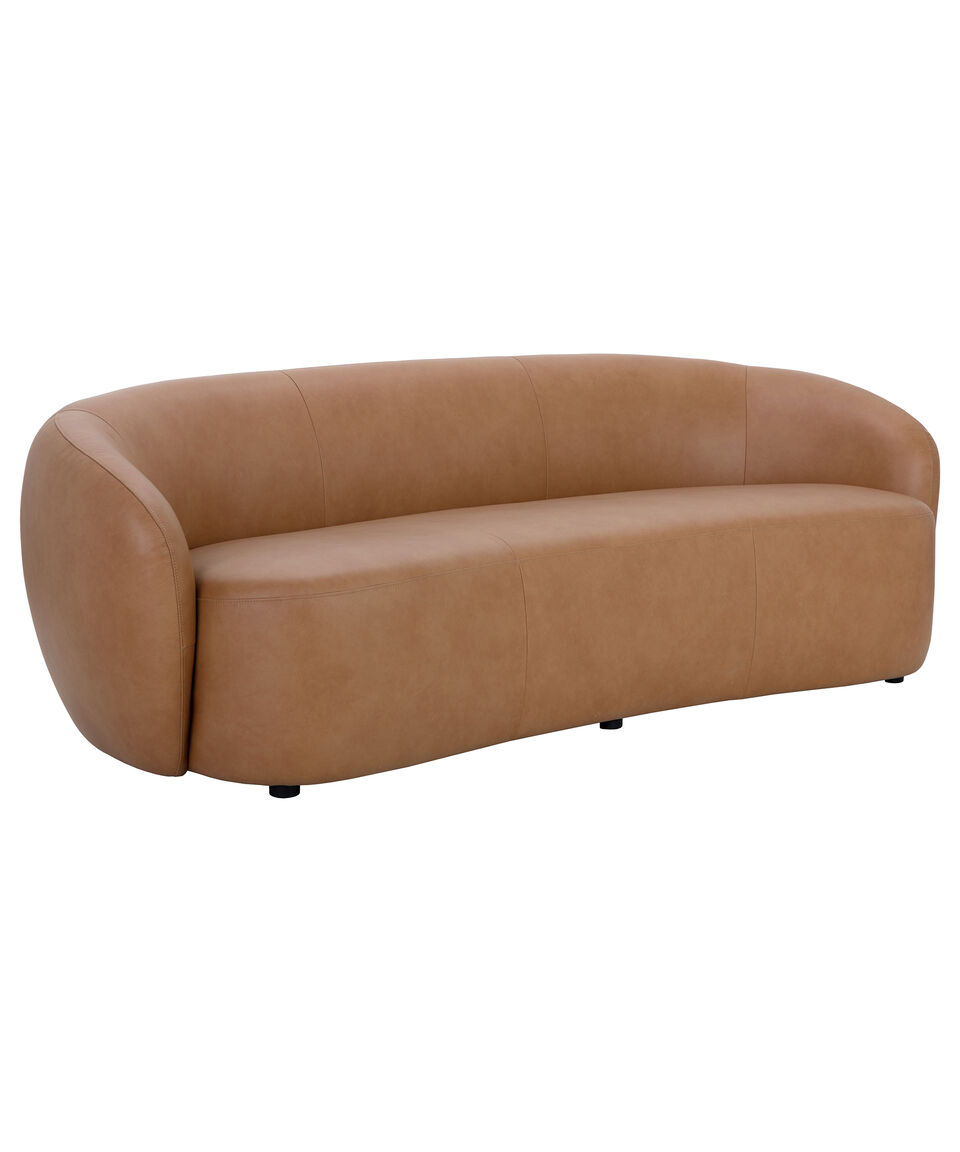 Sunpan Modern Home Sofá De 3 Asientos En Piel Sintética Lor Mani