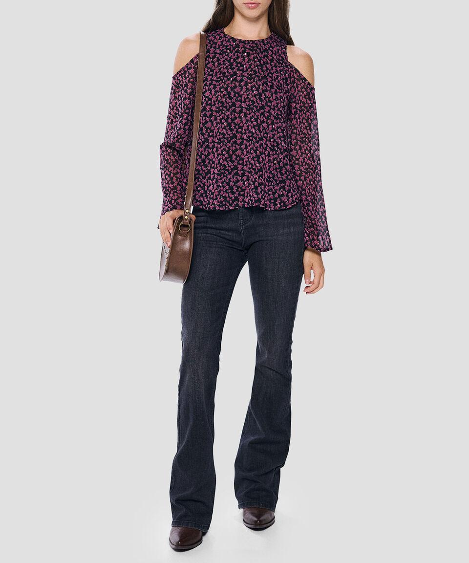 Springfield Blusa Con Flores Manga Larga Mujer