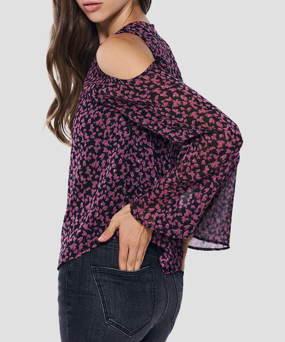 Springfield Blusa Con Flores Manga Larga Mujer