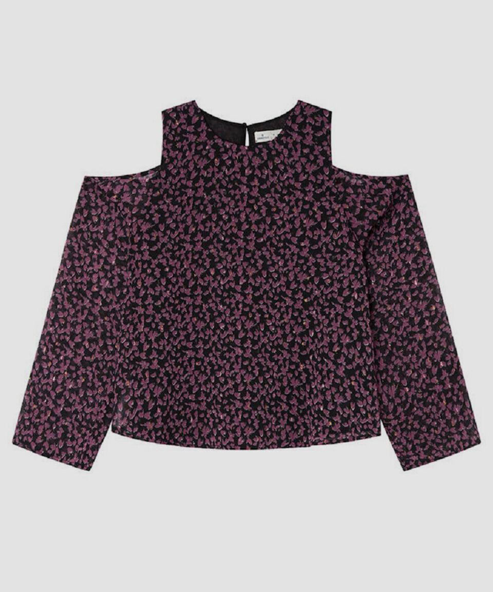 Springfield Blusa Con Flores Manga Larga Mujer