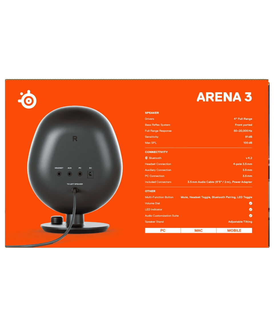 SteelSeries Bocinas Arena 3 Alámbrica 4" 4.2 W RMS