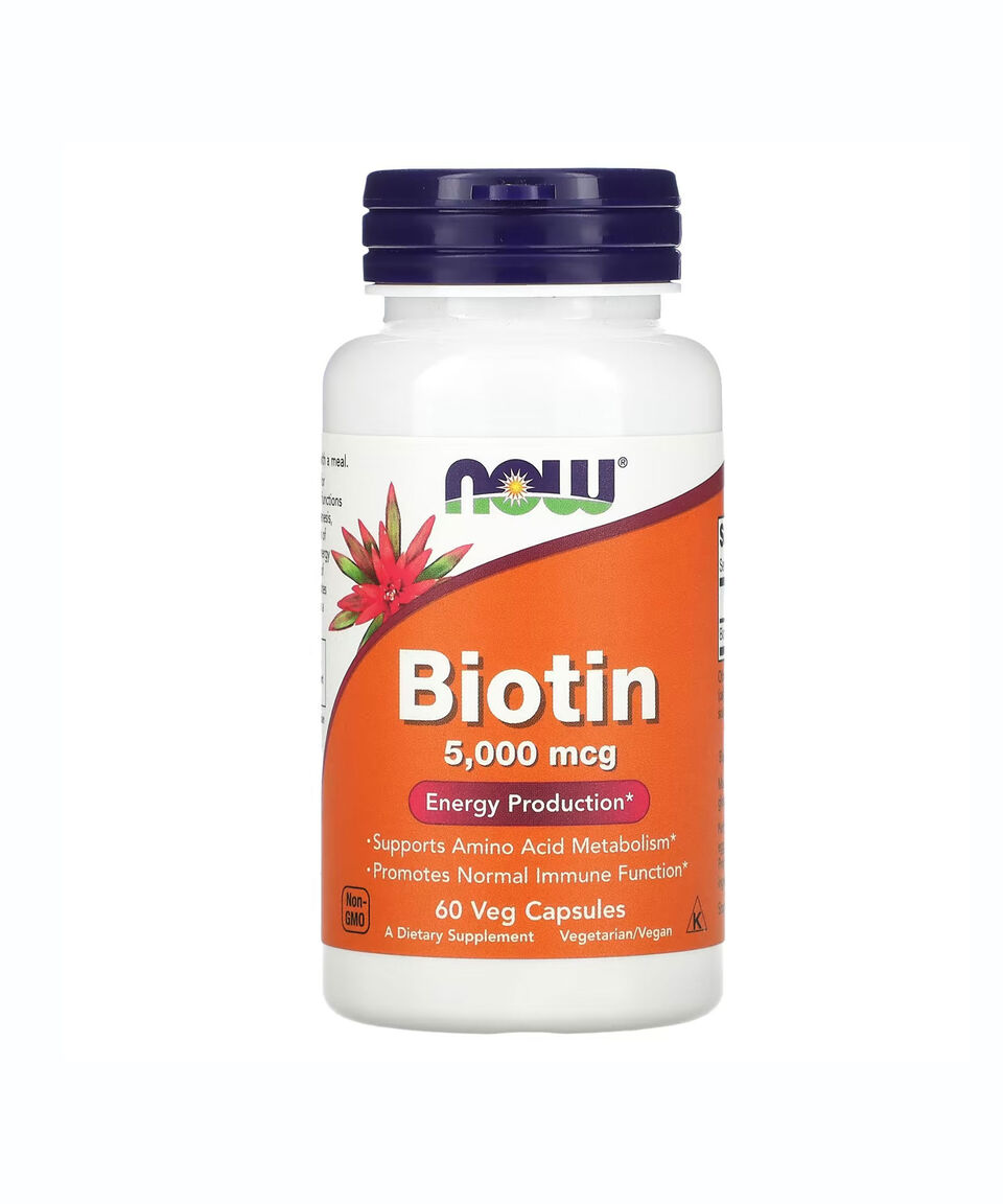 Now Suplemento Alimenticio Biotin 5 000 mcg 60 Cápsulas